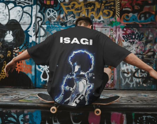 isagi short sleeve over sized tee shirt